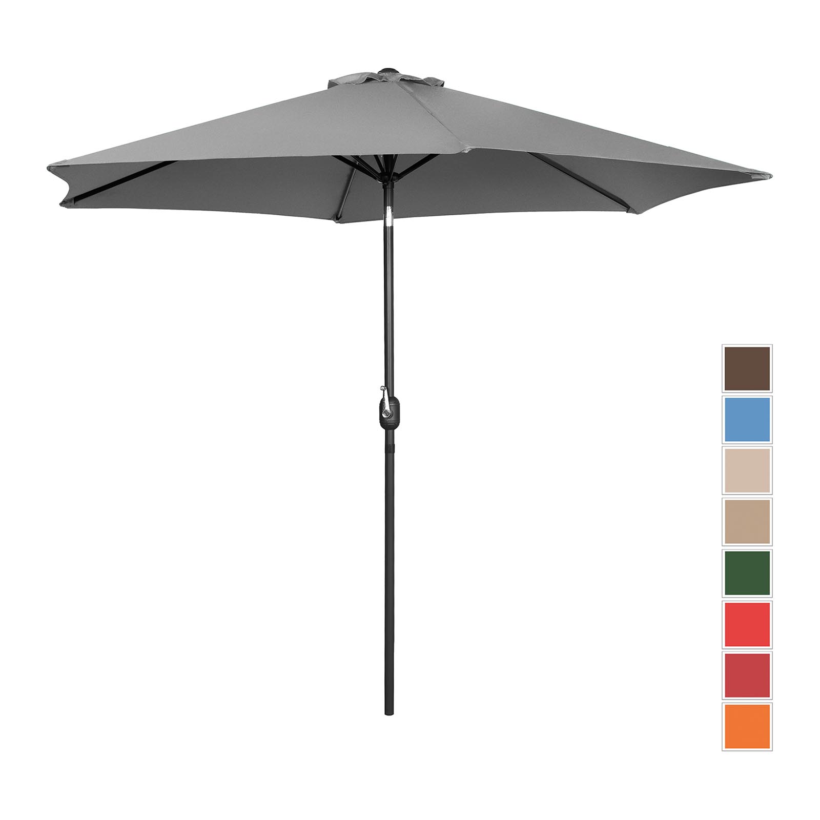 Μεγάλη ομπρέλα εξωτερικού χώρου - σκούρο γκρι - εξαγωνική - Ø 300 cm - ανακλινόμενη