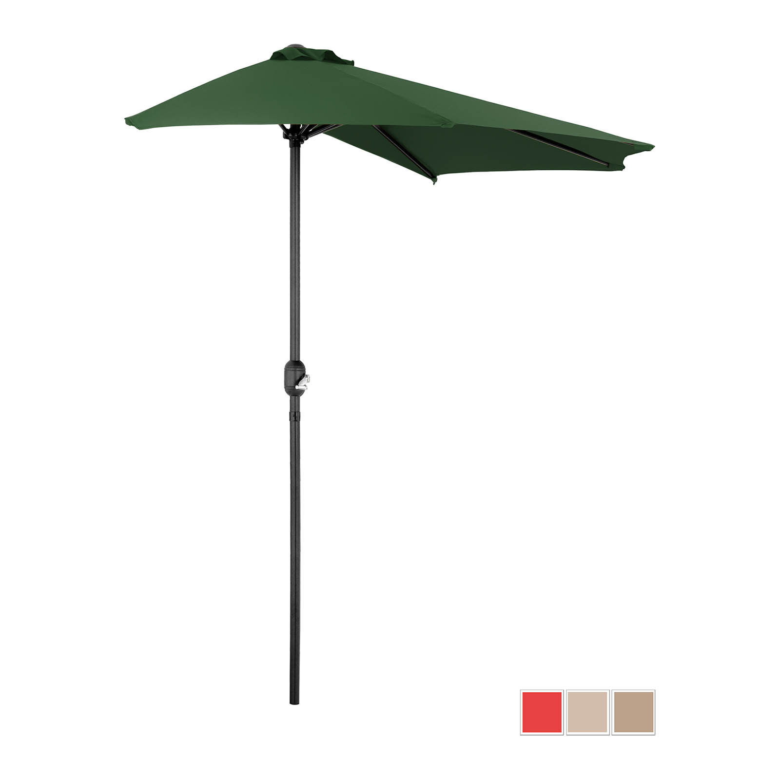 Μισή ομπρέλα - πράσινη - πενταγωνική - 270 x 135 cm