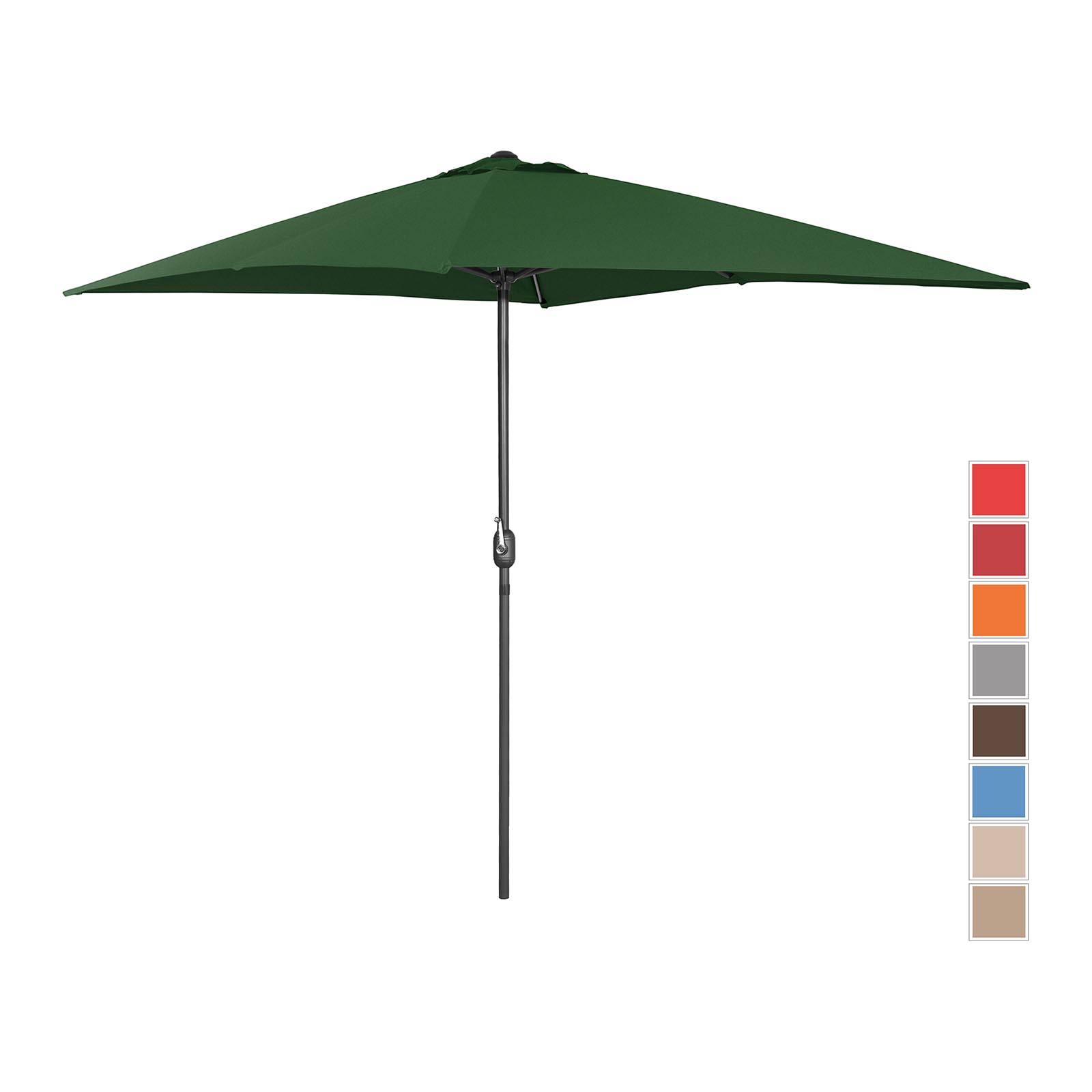 Μεγάλη ομπρέλα εξωτερικού χώρου - πράσινη - ορθογώνια - 200 x 300 cm