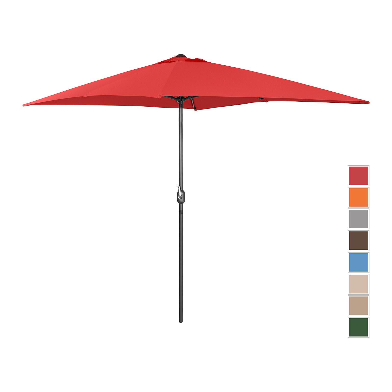 Μεγάλη ομπρέλα εξωτερικού χώρου - κόκκινη - ορθογώνια - 200 x 300 cm