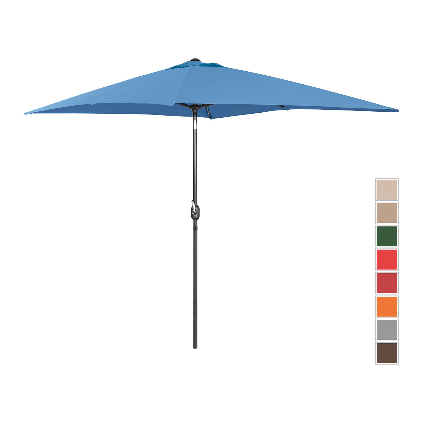 Μεγάλη ομπρέλα εξωτερικού χώρου - μπλε - ορθογώνια - 200 x 300 cm - ανακλινόμενη